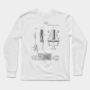 Lock Hinge Vintage Patent Hand Drawing Long Sleeve T-Shirt